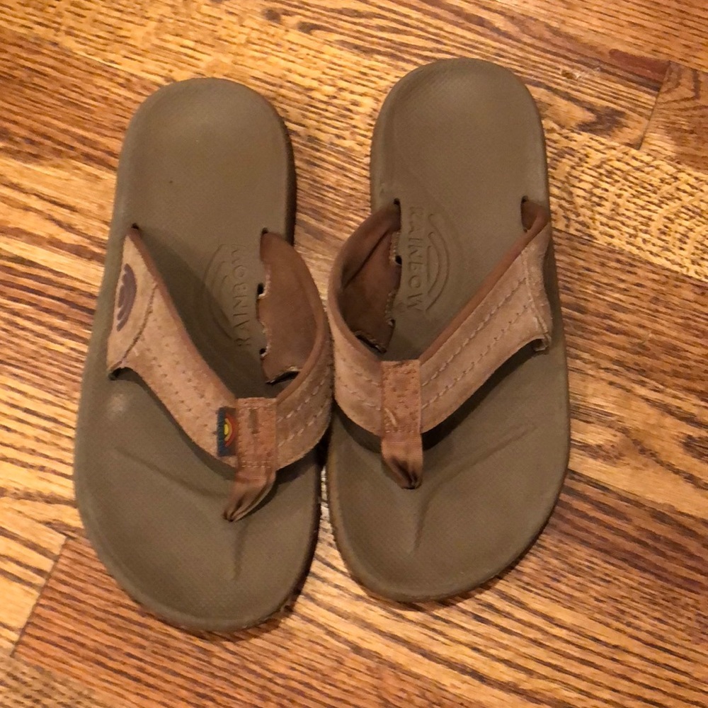 Rainbow flip flops